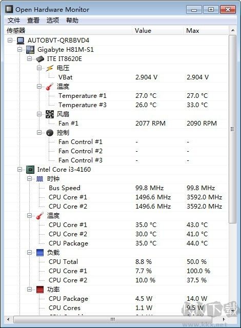Open Hardware Monitor(硬件溫度監(jiān)測工具)