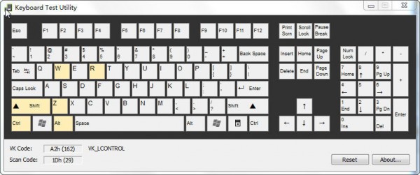 鍵盤(pán)按鍵測(cè)試軟件(Keyboard Test Utility)