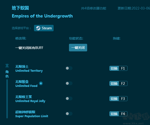 地下蟻國四項修改器