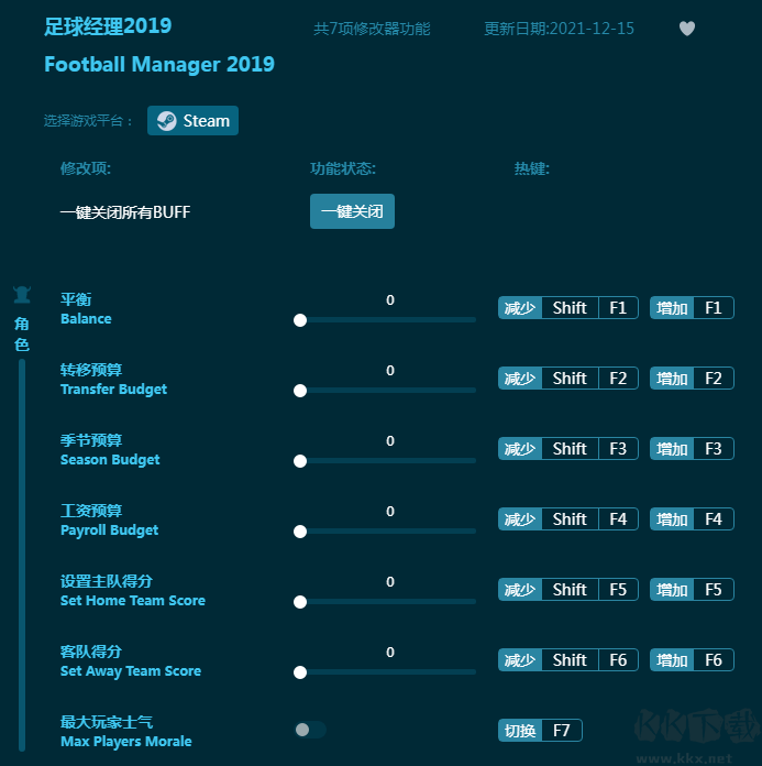 足球經(jīng)理2019七項(xiàng)修改器