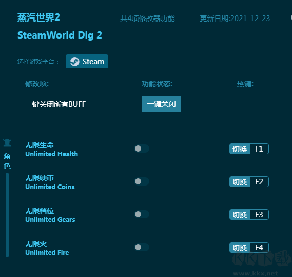 蒸汽世界2四項(xiàng)修改器