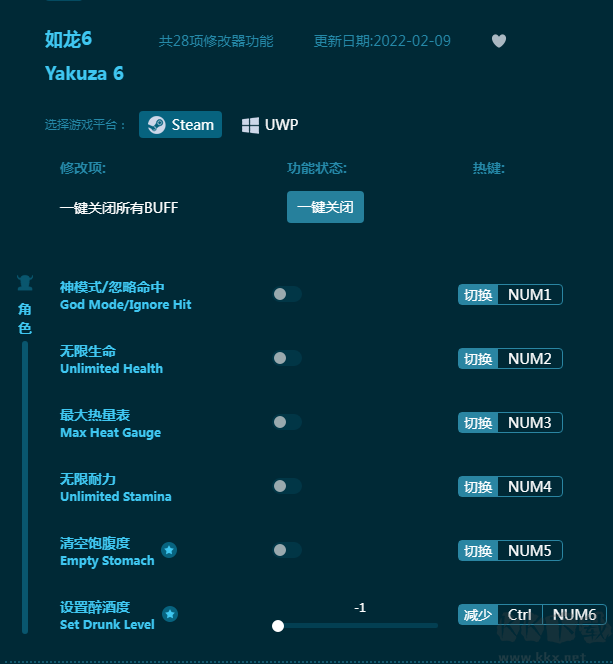 如龍6二十八項修改器