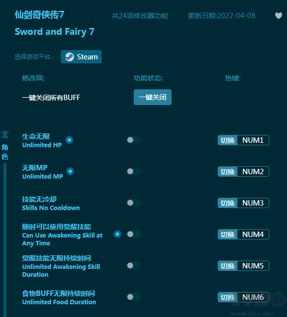 仙劍奇?zhèn)b傳7二十四項修改器
