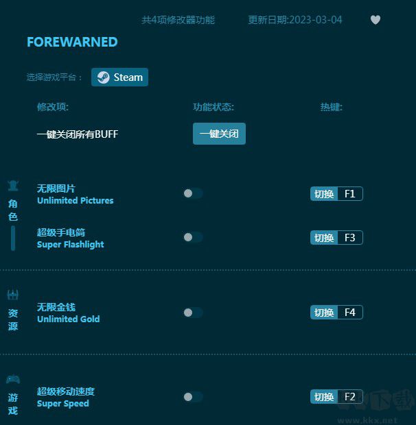 FOREWARNED四項修改器