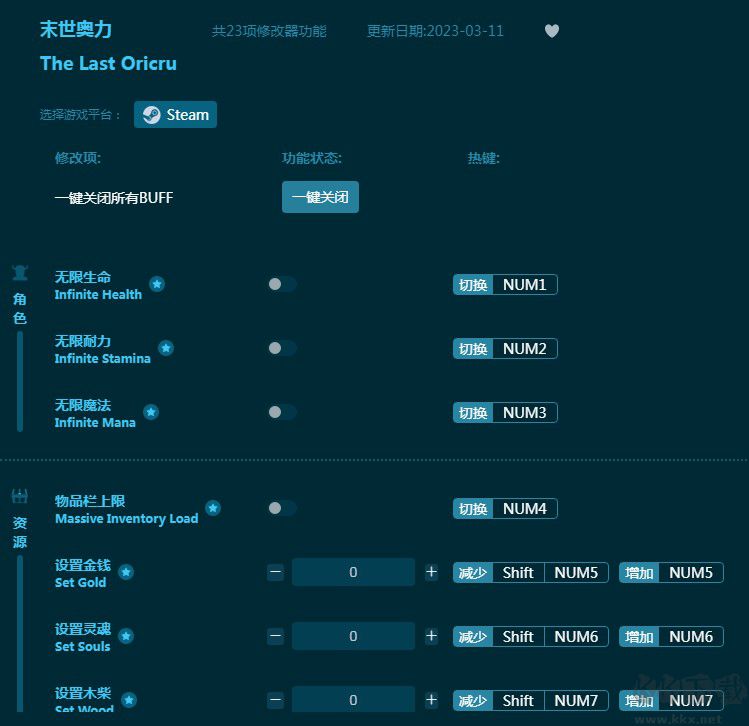 末世奧力二十三項修改器