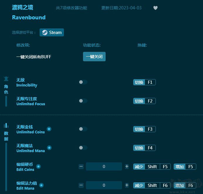 渡鴉之境七項(xiàng)修改器