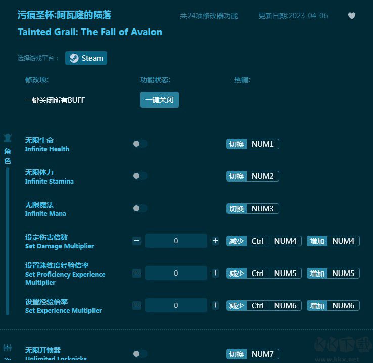 污痕圣杯阿瓦隆的隕落修改器