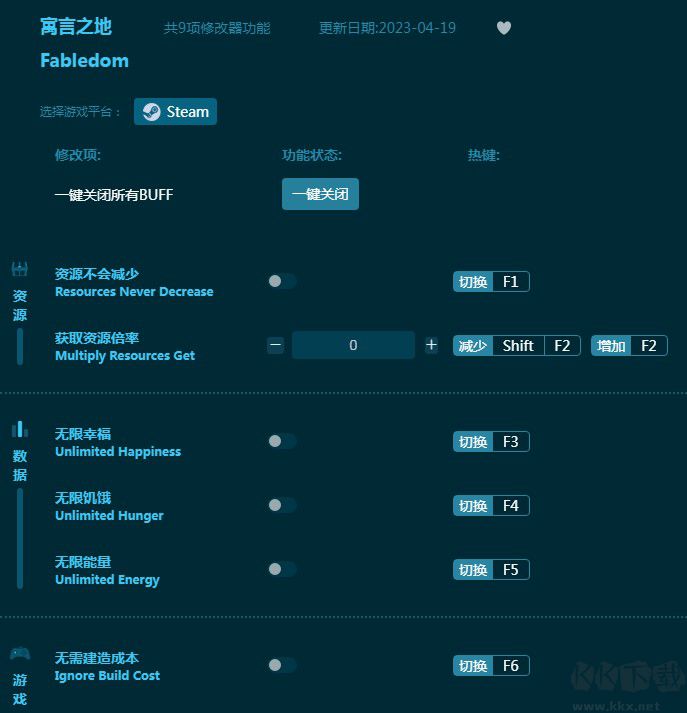 寓言之地九項修改器