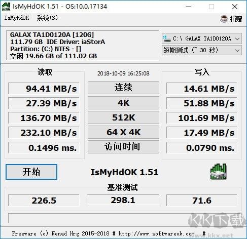 硬盤速度測(cè)試(IsMyHdOK)