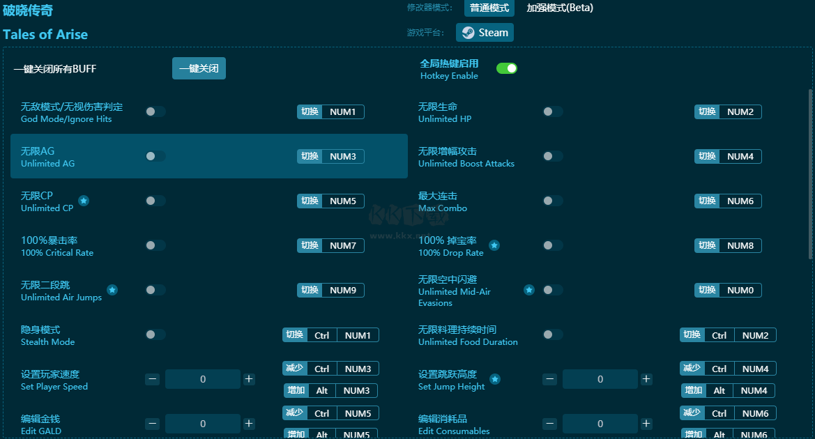 破曉傳奇三十二項(xiàng)修改器