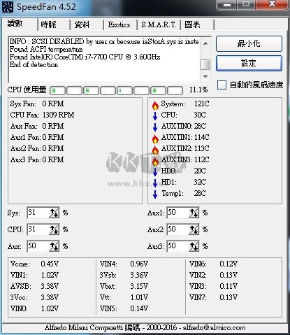 SpeedFan風(fēng)扇調(diào)速工具