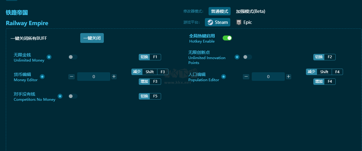 鐵路帝國(guó)十三項(xiàng)修改器