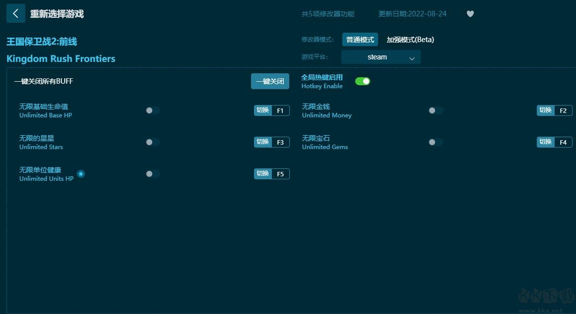 王國保衛(wèi)戰(zhàn)2:前線五項修改器