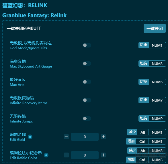 碧藍(lán)幻想relink三十二項(xiàng)修改器標(biāo)準(zhǔn)版